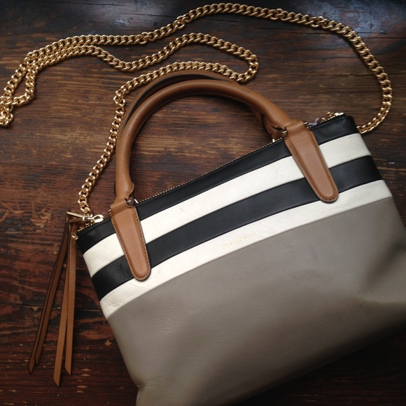 Coach Handbags - Coach Bleecker Mini Striped Borough Bag w/ Chain